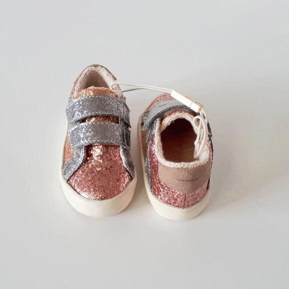 NWOT Zara Baby rose gold, gold & silver shiny glitter effect sneakers - Picture 11 of 15